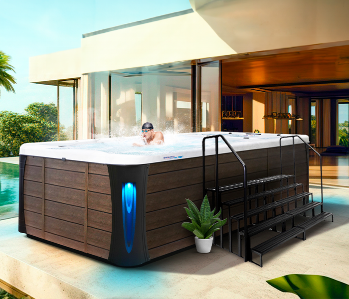 Calspas hot tub being used in a family setting - Santa Ana